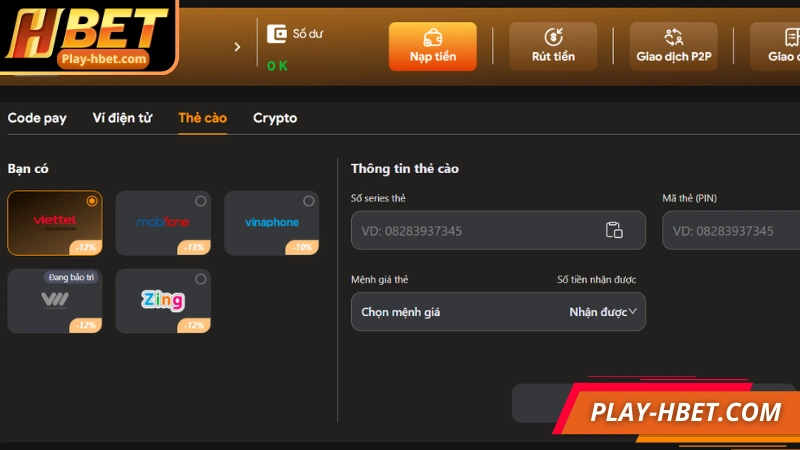 Gửi tiền nhanh qua thẻ cào